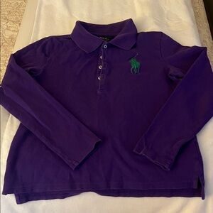 Polo by Ralph Lauren Kids Purple Long Sleeve Polo size L 12-14